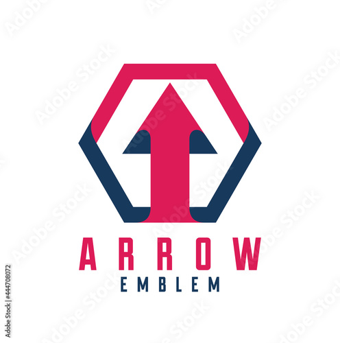 Arrow in hexagon vector log...
