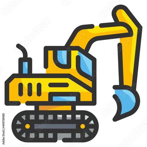 excavator line icon