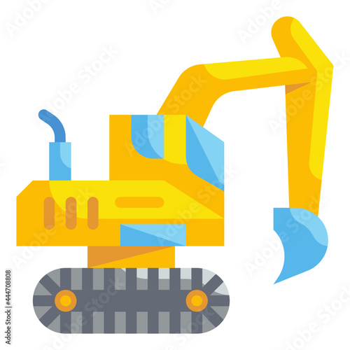 excavator flat icon