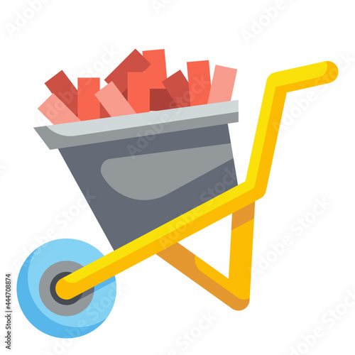 wheelbarrow flat icon