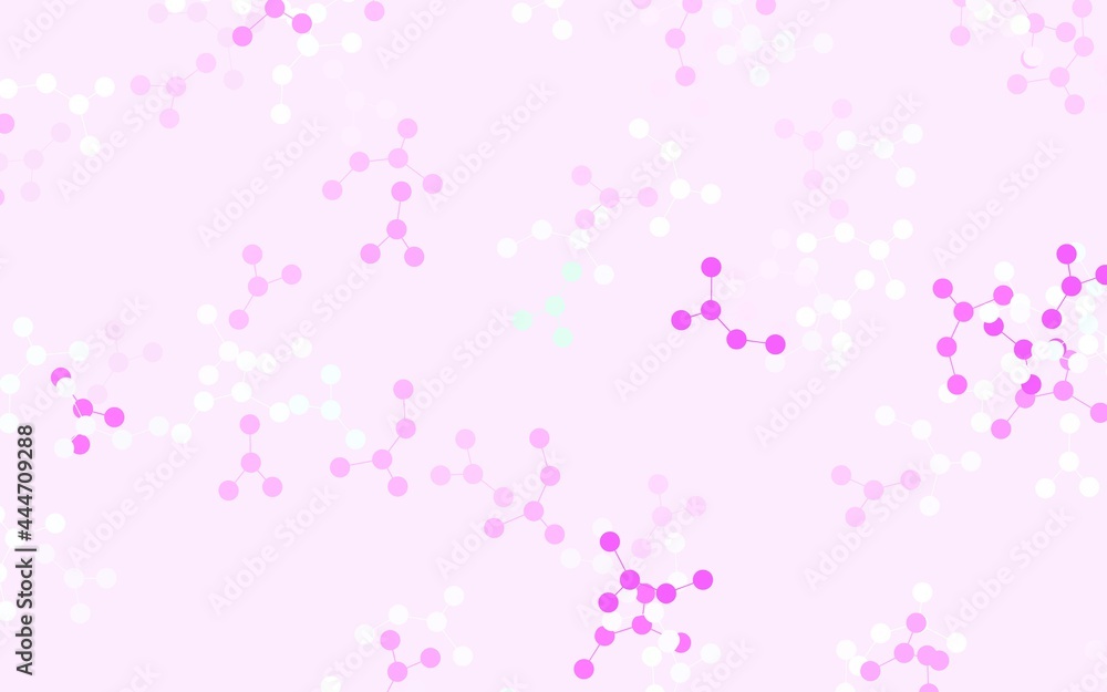 Light Pink, Green vector pattern with artificial intelligence network.