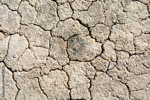 Light beige cracked dry ground sand desert background abstract concept of global warming copy space