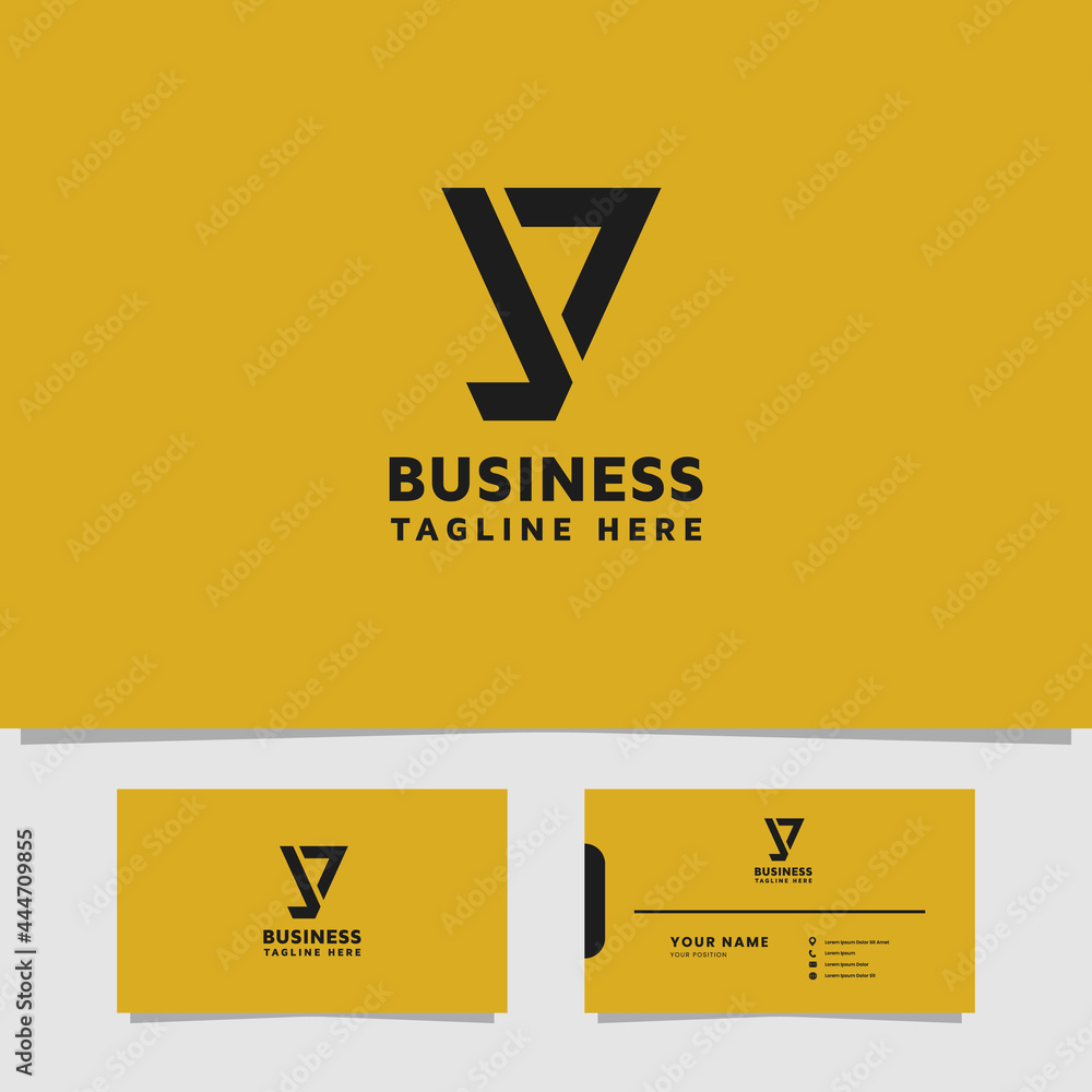 Obraz premium Simple and minimalist line letter Y logo with business card template
