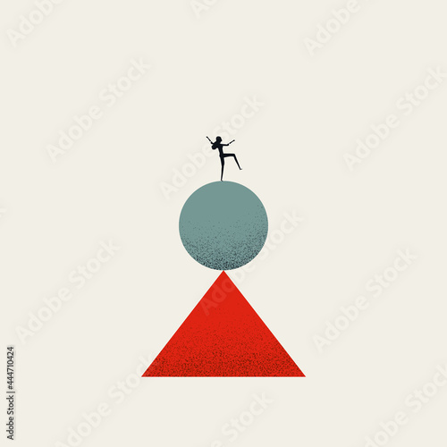 Work life family balance for working mother vector concept. Symbol of hard job, finding peace. Minimal illustration.