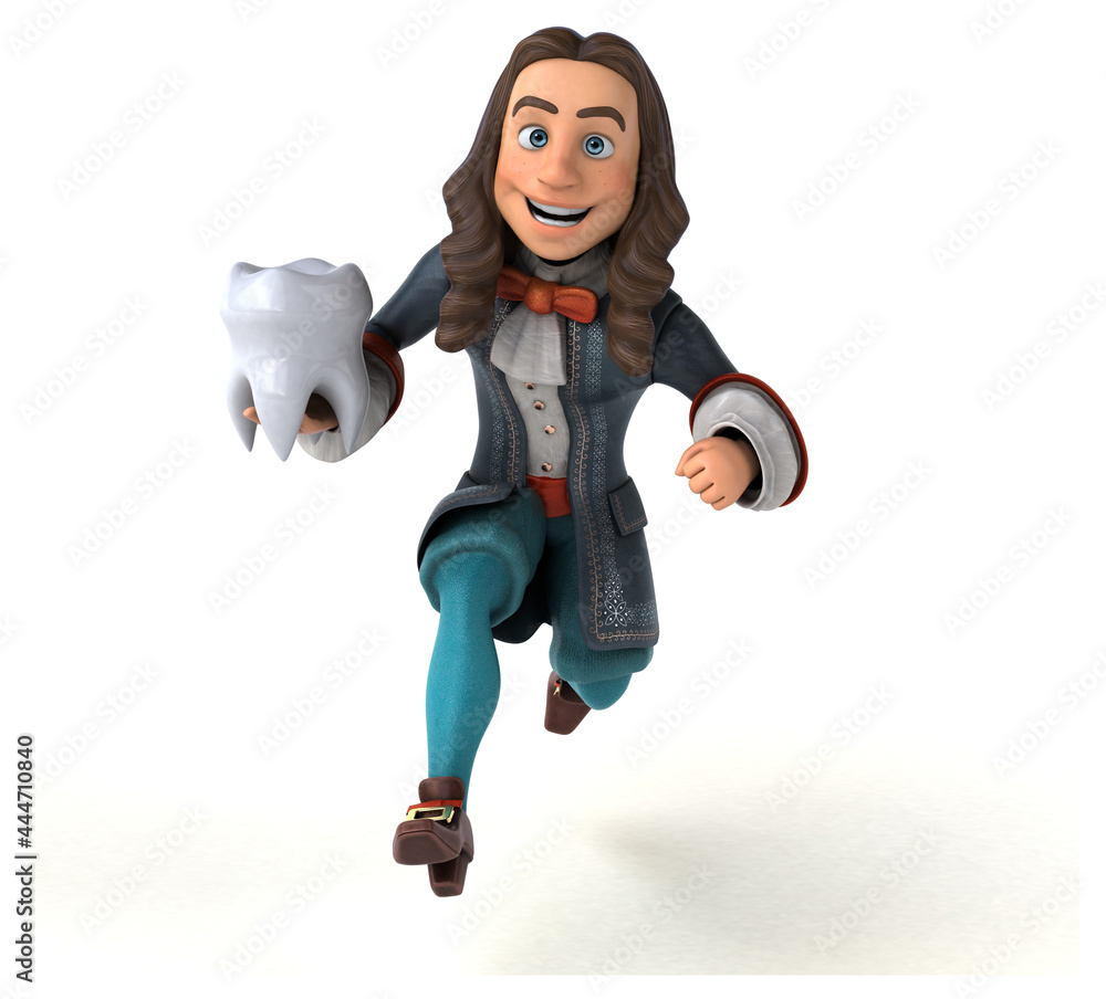 3D Illustration of a cartoon man in historical baroque costume 3D Illustration of a cartoon man in historical baroque costume