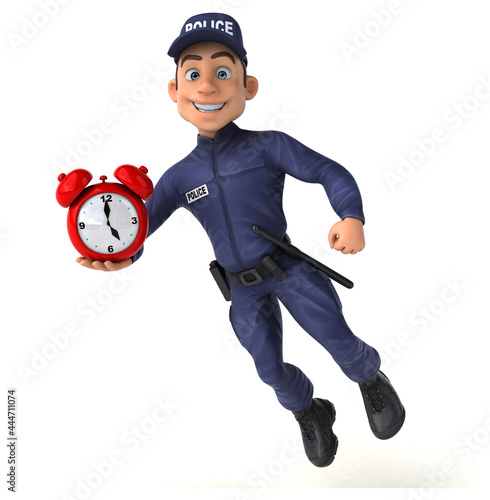 Quadro su tela Fun 3D illustration of a cartoon Police Officer