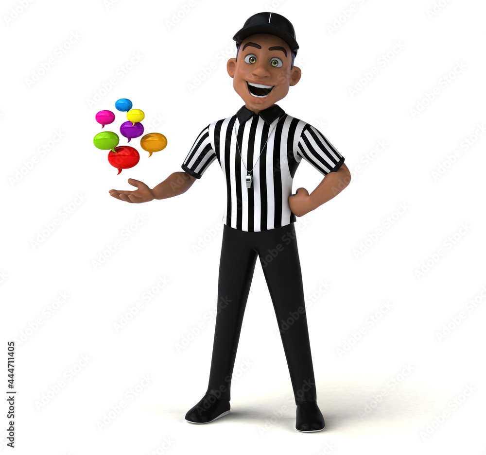 Fun 3D Illustration of an american Referee Fun 3D Illustration of an american Referee