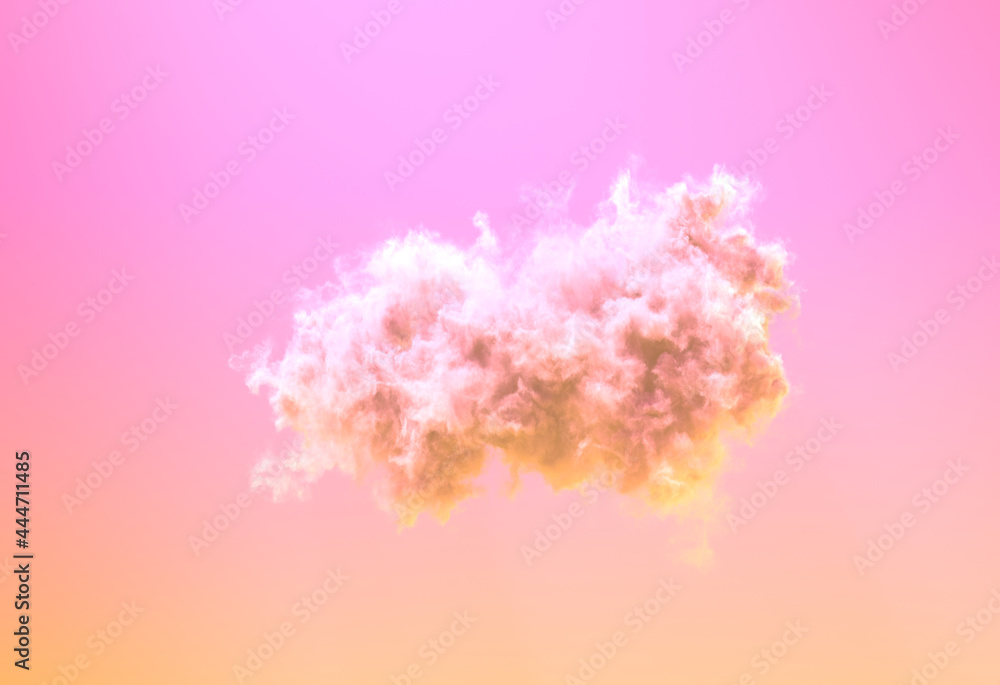 single nice huge cloud at sunrise - computer generated nature 3D rendering