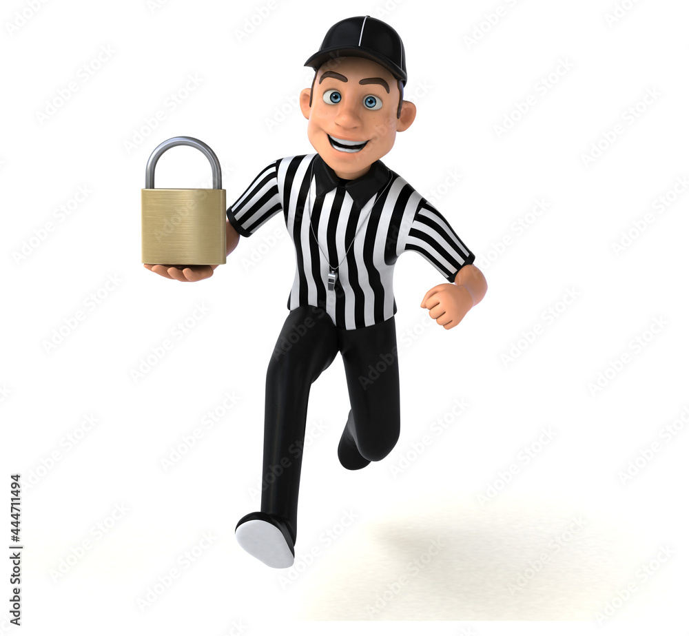 Fun 3D Illustration of an american Referee Fun 3D Illustration of an american Referee
