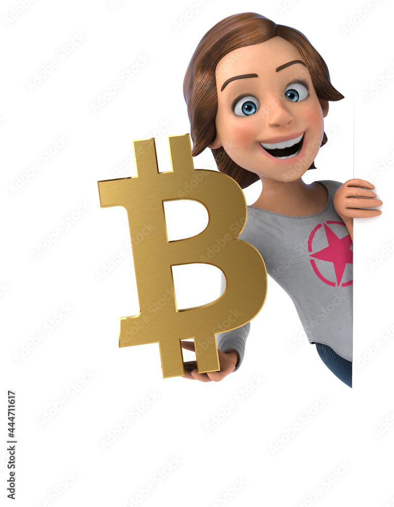 Fun 3D illustration of a cartoon teenage girl Fun 3D illustration of a cartoon teenage girl
