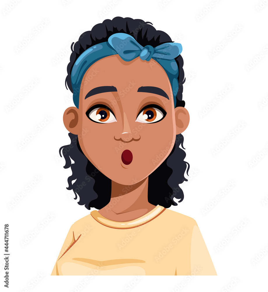 Face expression of African American woman Face expression of African American woman
