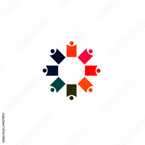 COLORFUL PEOPLE TOGETHER, UNION, PEOPLE TEAM, TEAMWORK VECTOR ILLUSTRATION
