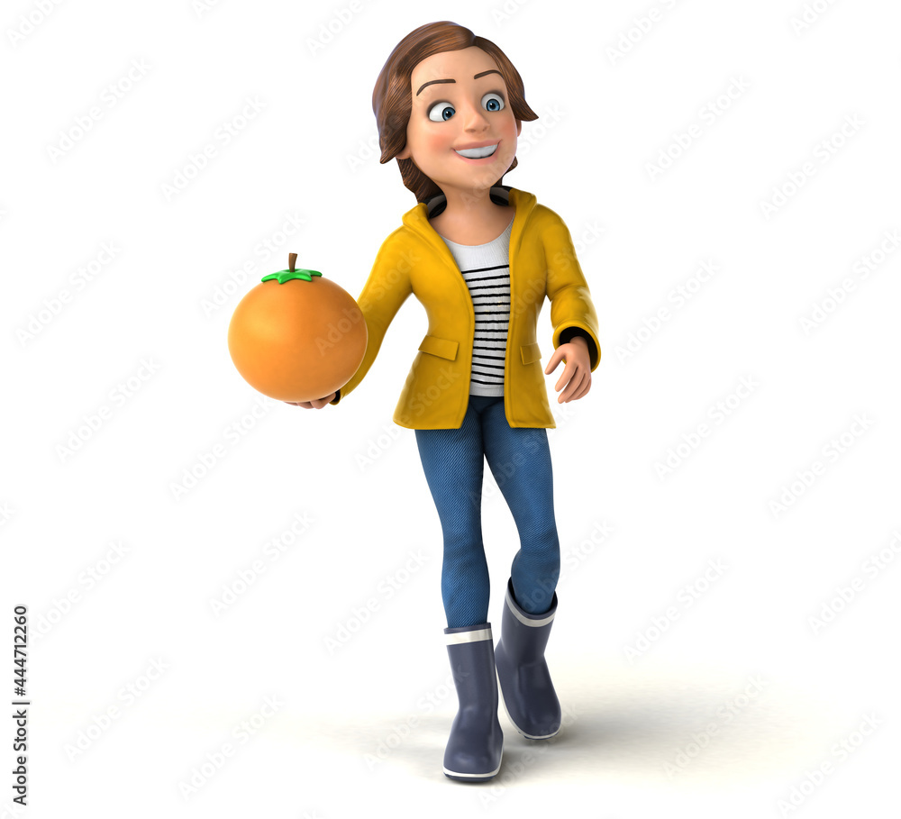 Fun 3D illustration of a cartoon teenage girl Fun 3D illustration of a cartoon teenage girl
