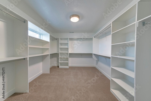 Wallpaper Mural Empty closet of house with shelves and rods for organizing clothes and garments Torontodigital.ca