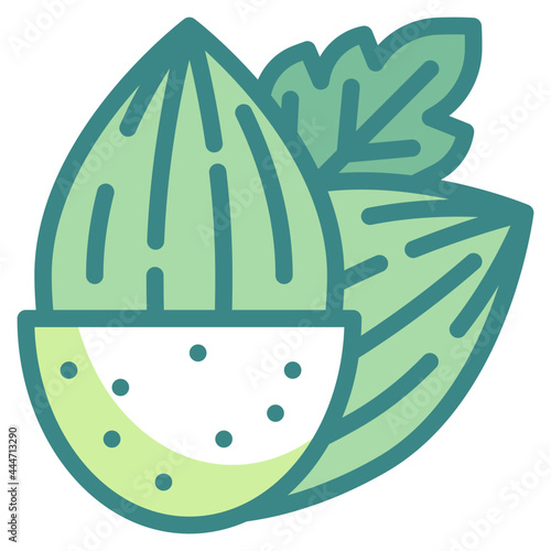 almonds blue line icon