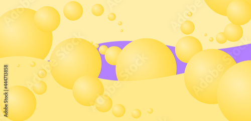 Obraz na płótnie Abstract yellow background with yellow bubbles w salonie