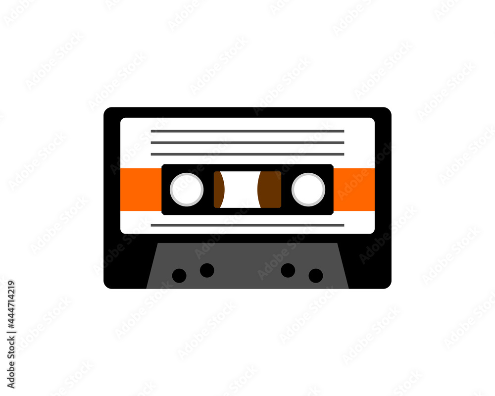 Retro cassette for tape recorder. Boombox cassette isolated Retro cassette for tape recorder. Boombox cassette isolated