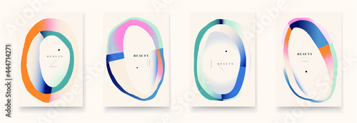 Contemporary abstract universal background templates. Minimalist aesthetic. Colorful gradient shapes.