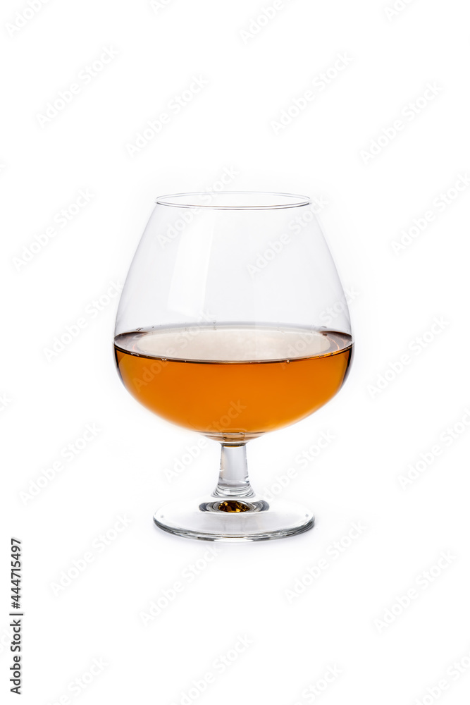 Cognac or whiskey drink isolated on white background Cognac or whiskey drink isolated on white background
