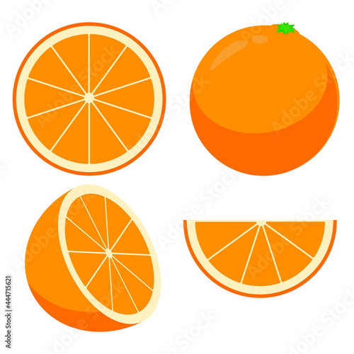 orange slices isolated on white