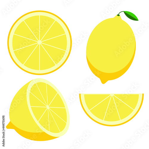 lemon slices isolated on white
