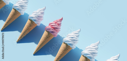 Fotografi Soft serve ice cream in a cone