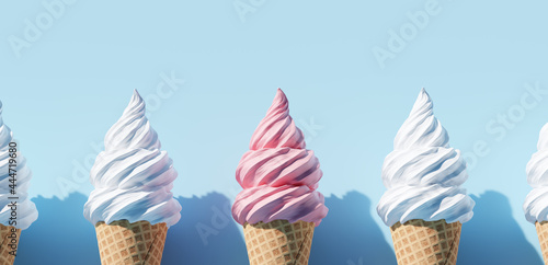 Quadro em tela Soft serve ice cream in a cone