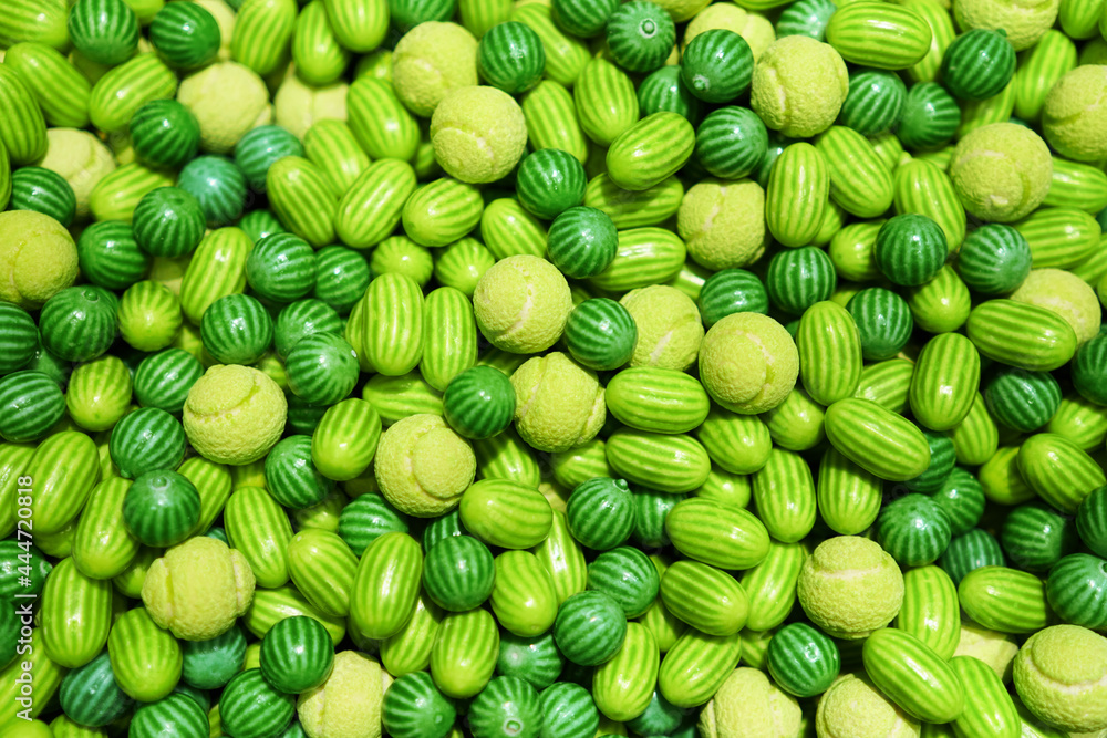 Jelly candies in shape of watermelon and balls. Jelly candies in shape of watermelon and balls.