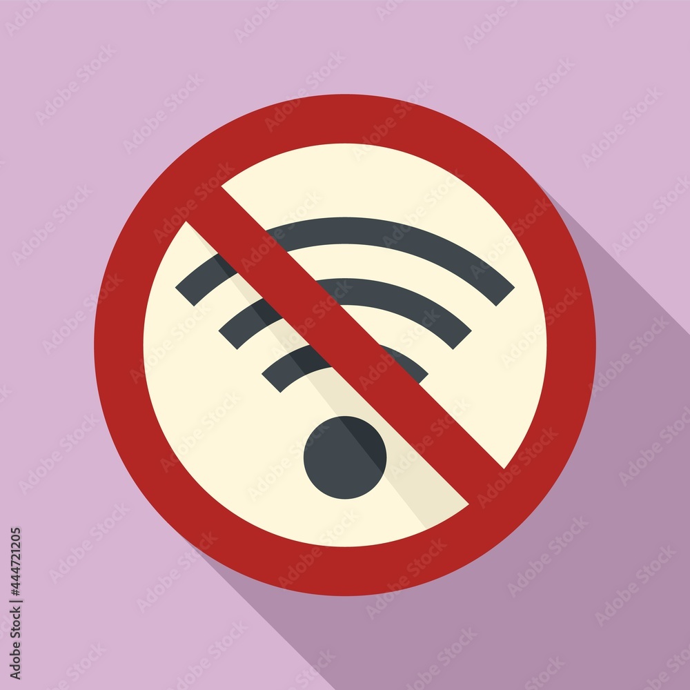No wifi icon flat vector. Internet network No wifi icon flat vector. Internet network