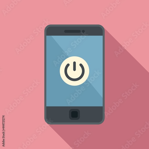 Turn off smartphone icon flat vector. Turn off mobile phone