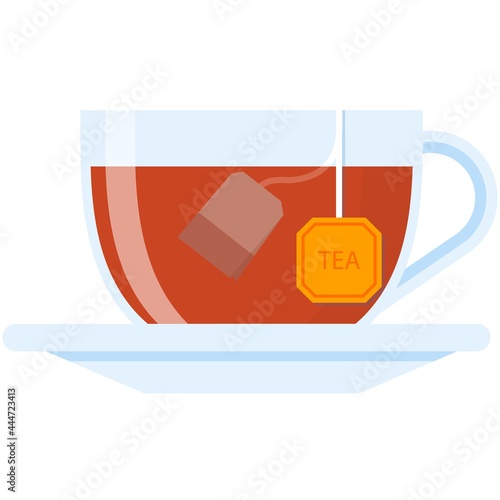 Tea cup vector icon isolated illustration on white