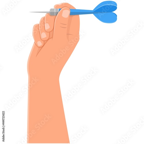Hand with darts vector aiming goal illustration