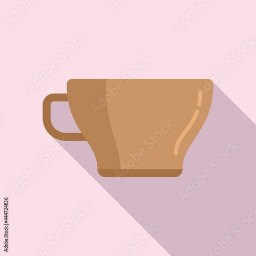 Coffee cup icon flat vector. Hot cafe mug