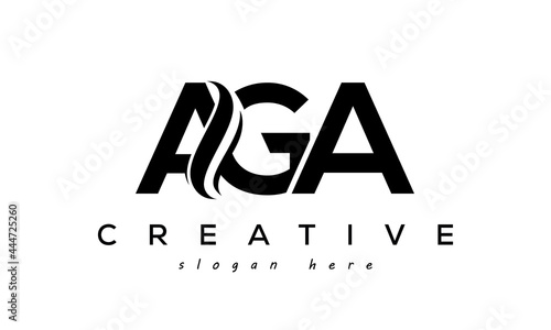 Letter AGA creative logo design vector photo