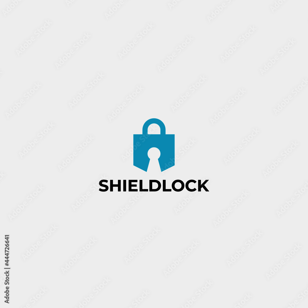 shield with lock logo sign symbol design