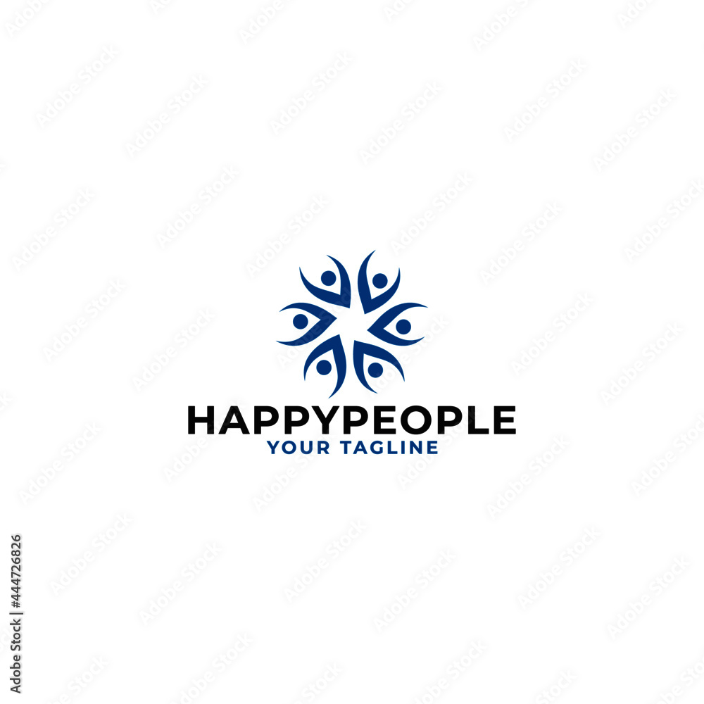 Happy people abstract symbol sign, circle logo family Happy people abstract symbol sign, circle logo family