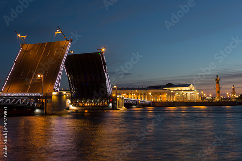 Open Dvortsovy Bridge, Saint-Petersburg, Russia
