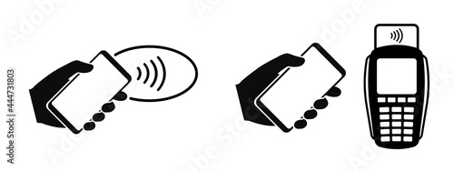 Nfc payment vector illustration, payment using a smartphone