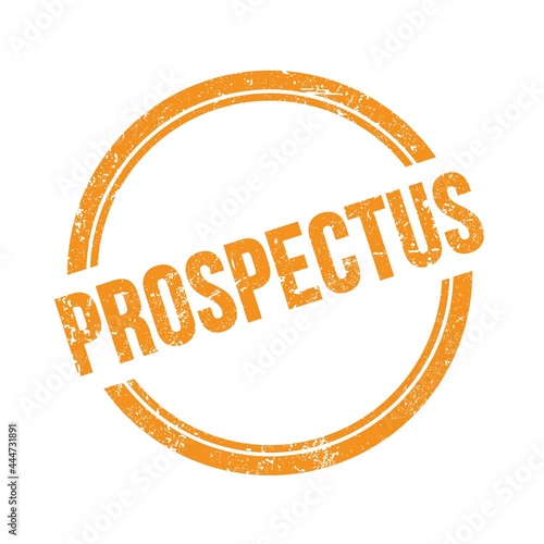 Foto PROSPECTUS text written on orange grungy round stamp.