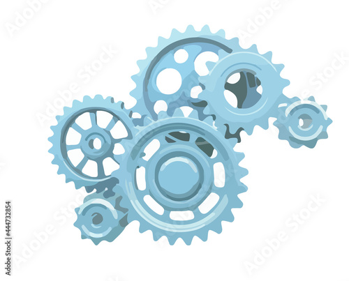 gears on blue background