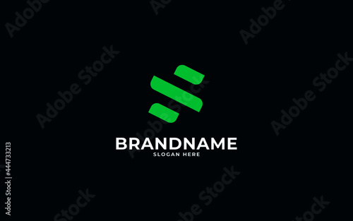 Letter s abstract minimalist sign symbol logo