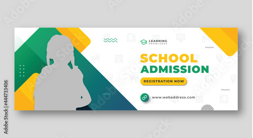 Kids school education facebook cover or web banner