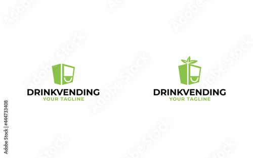 Vending drink cute sign symbol logo design