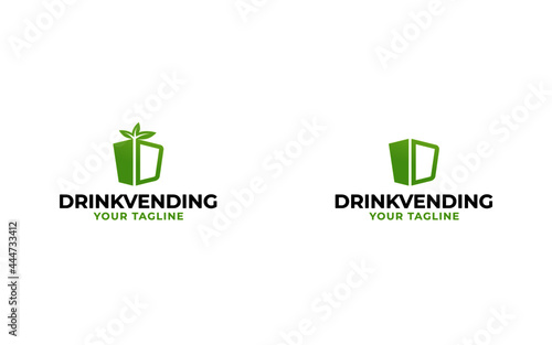 Vending drink cute sign symbol logo design