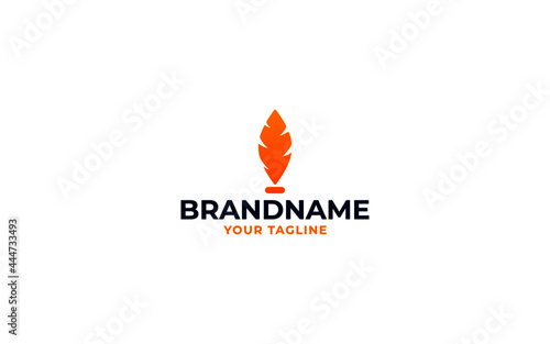 abstract quill symbol sign consulting finances brand logo