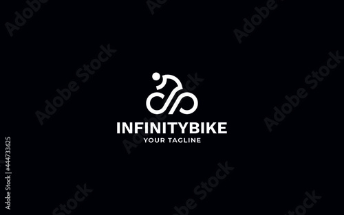 Infinity bike sign symbol logo man
