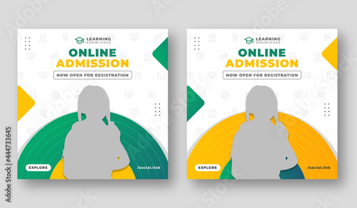 Online admission social media post and web banner