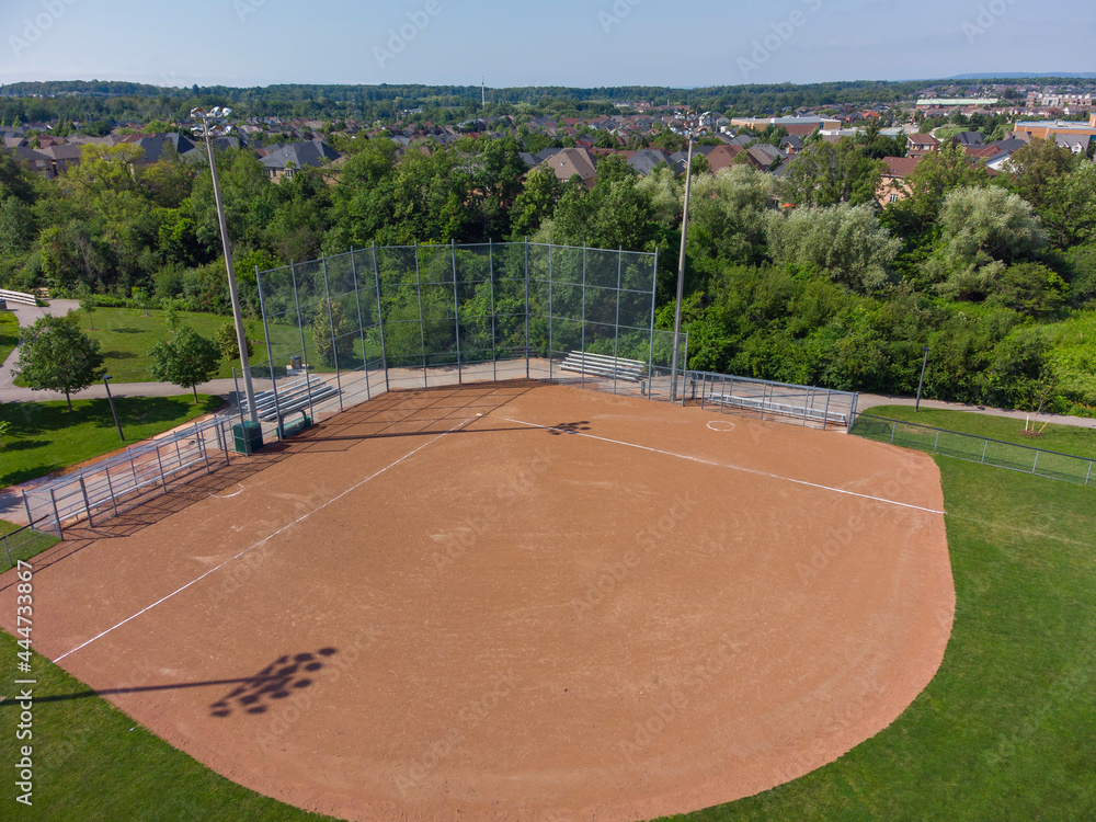 Fototapeta premium A sky view of a baseball diamond