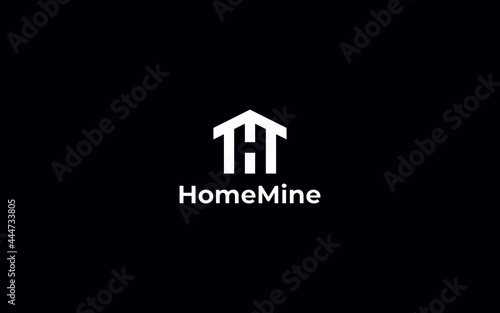 Letter mh letter hm home house construction building sign symbol logo