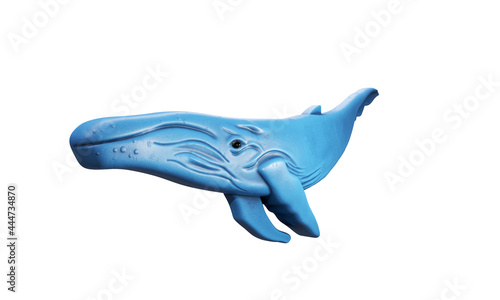 3d rendered object illustration of an abstract blue whale